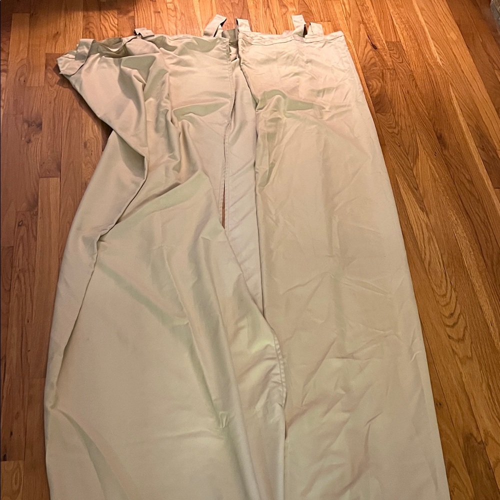 Beige Curtain indoor/outdoor Panels (2) with Velcro Tab Tops